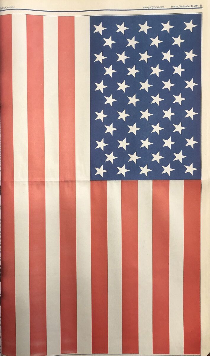 Sept 11 2001 paper flag